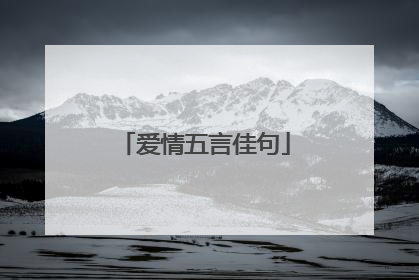 爱情五言佳句