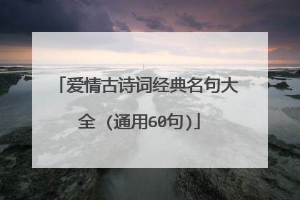 爱情古诗词经典名句大全 (通用60句)