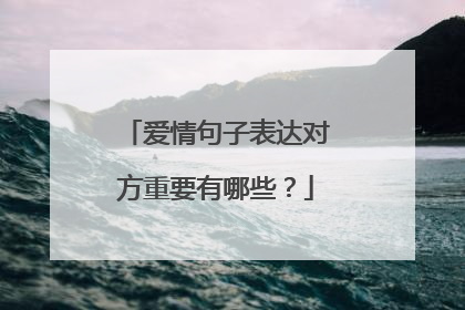 爱情句子表达对方重要有哪些?