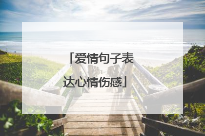 爱情句子表达心情伤感