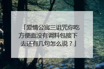 爱情公寓三诅咒你吃方便面没有调料包接下去还有几句怎么说？