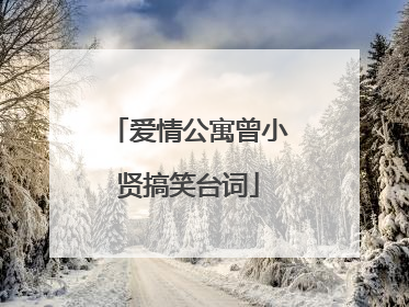 爱情公寓曾小贤搞笑台词