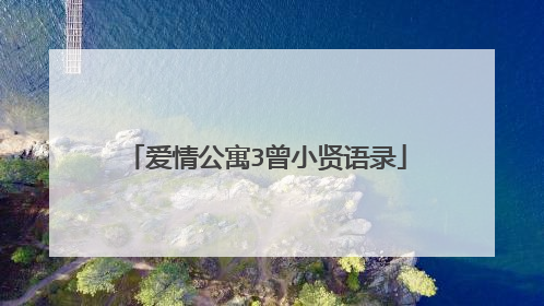 爱情公寓3曾小贤语录