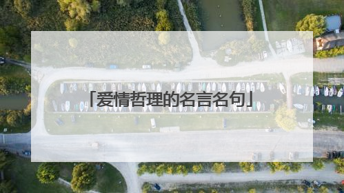 爱情哲理的名言名句