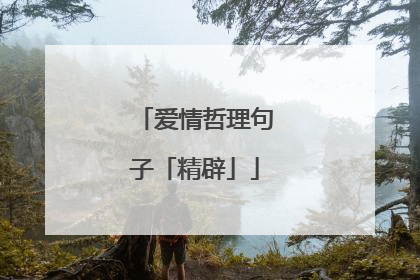 爱情哲理句子「精辟」