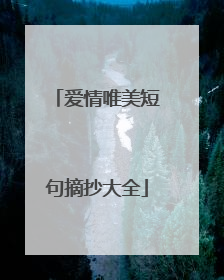 爱情唯美短句摘抄大全