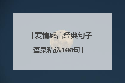 爱情感言经典句子语录精选100句