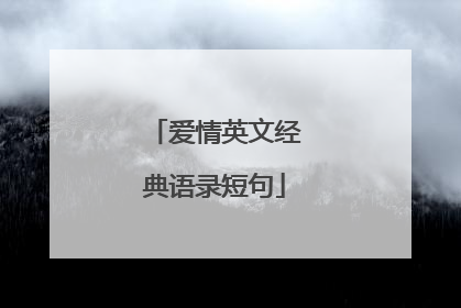 爱情英文经典语录短句