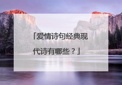 爱情诗句经典现代诗有哪些？