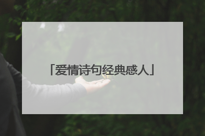 爱情诗句经典感人