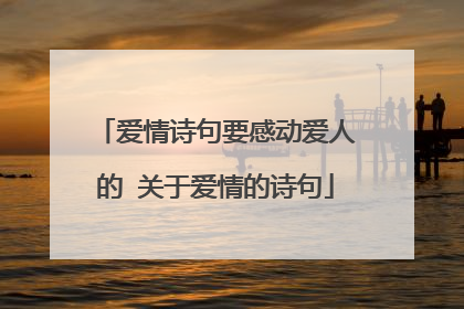 爱情诗句要感动爱人的 关于爱情的诗句
