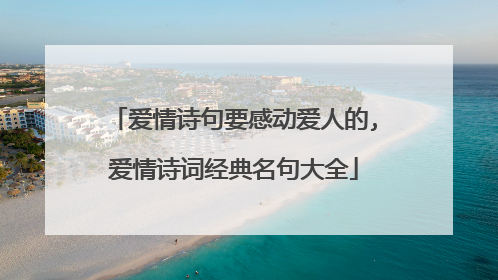 爱情诗句要感动爱人的,爱情诗词经典名句大全