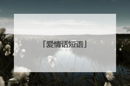 爱情话短语