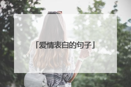 爱情表白的句子