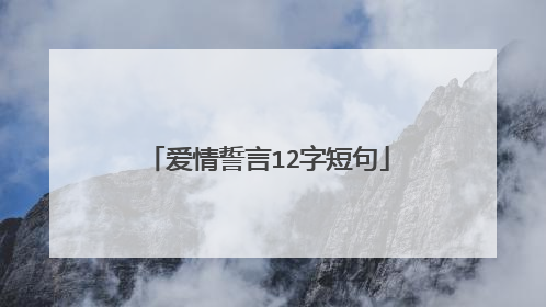 爱情誓言12字短句