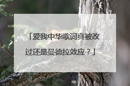 爱我中华歌词真被改过还是曼德拉效应?