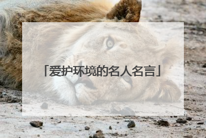 爱护环境的名人名言