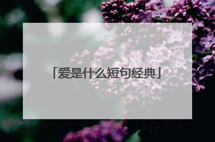 爱是什么短句经典