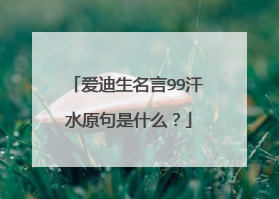 爱迪生名言99汗水原句是什么？