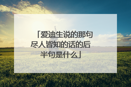 爱迪生说的那句尽人皆知的话的后半句是什么
