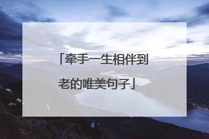 牵手一生相伴到老的唯美句子