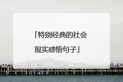 特别经典的社会现实感悟句子