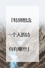 特别想念一个人的诗句有哪些