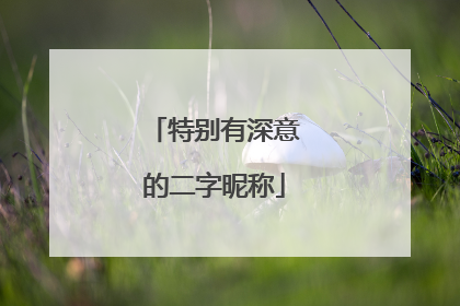 特别有深意的二字昵称