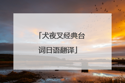 犬夜叉经典台词日语翻译