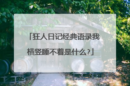 狂人日记经典语录我横竖睡不着是什么?