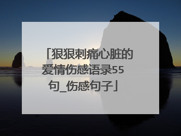 狠狠刺痛心脏的爱情伤感语录55句_伤感句子