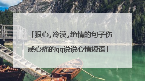 狠心,冷漠,绝情的句子伤感心痛的qq说说心情短语