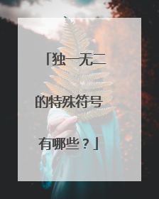 独一无二的特殊符号有哪些?