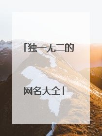 独一无二的网名大全