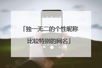 独一无二的个性昵称 比较特别的网名