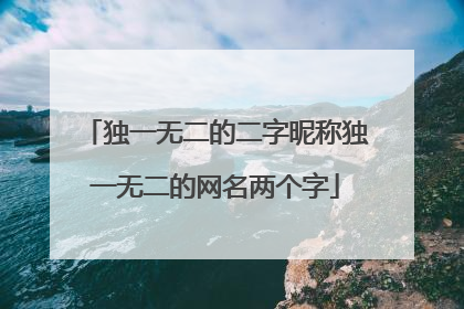 独一无二的二字昵称独一无二的网名两个字