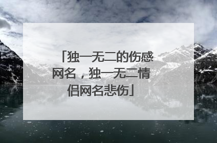独一无二的伤感网名，独一无二情侣网名悲伤