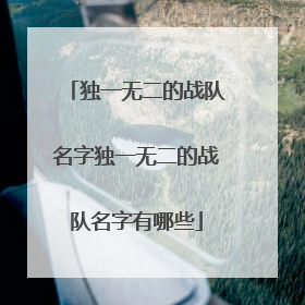 独一无二的战队名字独一无二的战队名字有哪些