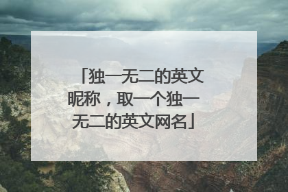 独一无二的英文昵称,取一个独一无二的英文网名