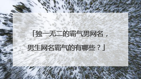 独一无二的霸气男网名，男生网名霸气的有哪些？