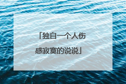 独自一个人伤感寂寞的说说