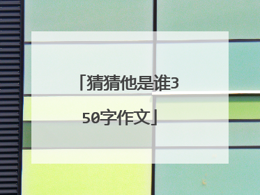 猜猜他是谁350字作文
