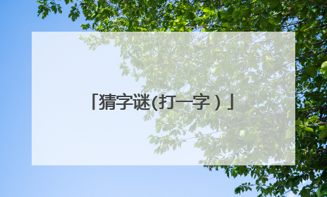 猜字谜(打一字）