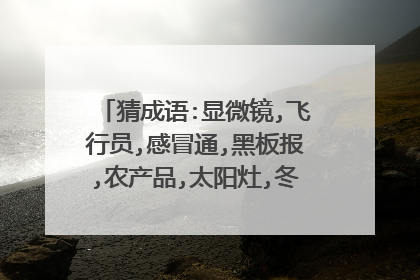 猜成语:显微镜,飞行员,感冒通,黑板报,农产品,太阳灶,冬至已过。答案。