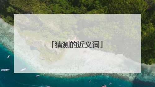 猜测的近义词