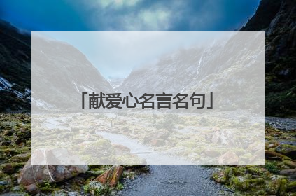 献爱心名言名句