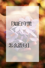 知白守黑怎么造句