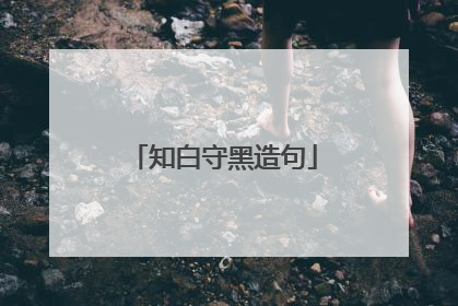 知白守黑造句