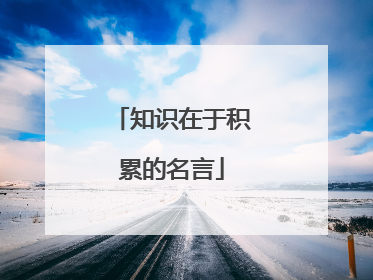 知识在于积累的名言