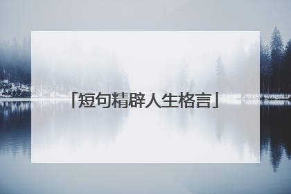 短句精辟人生格言